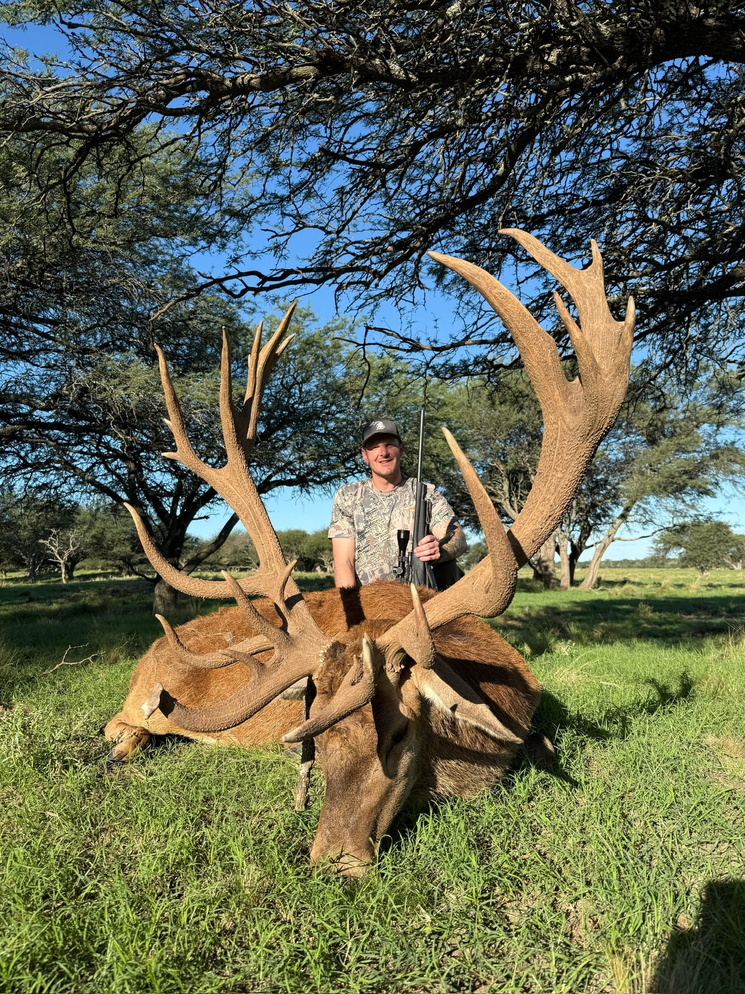 Red Stag Hunting Argentina hunter with high score trophy red stag at andalen lodge argentina